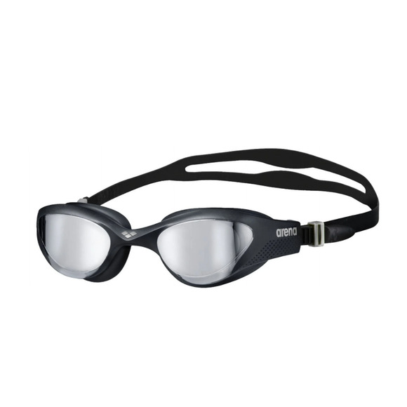 Arena - The One Mirror Black Swimming Goggles Wide Vision Universal Fit Mirrored - Picture 1 of 14